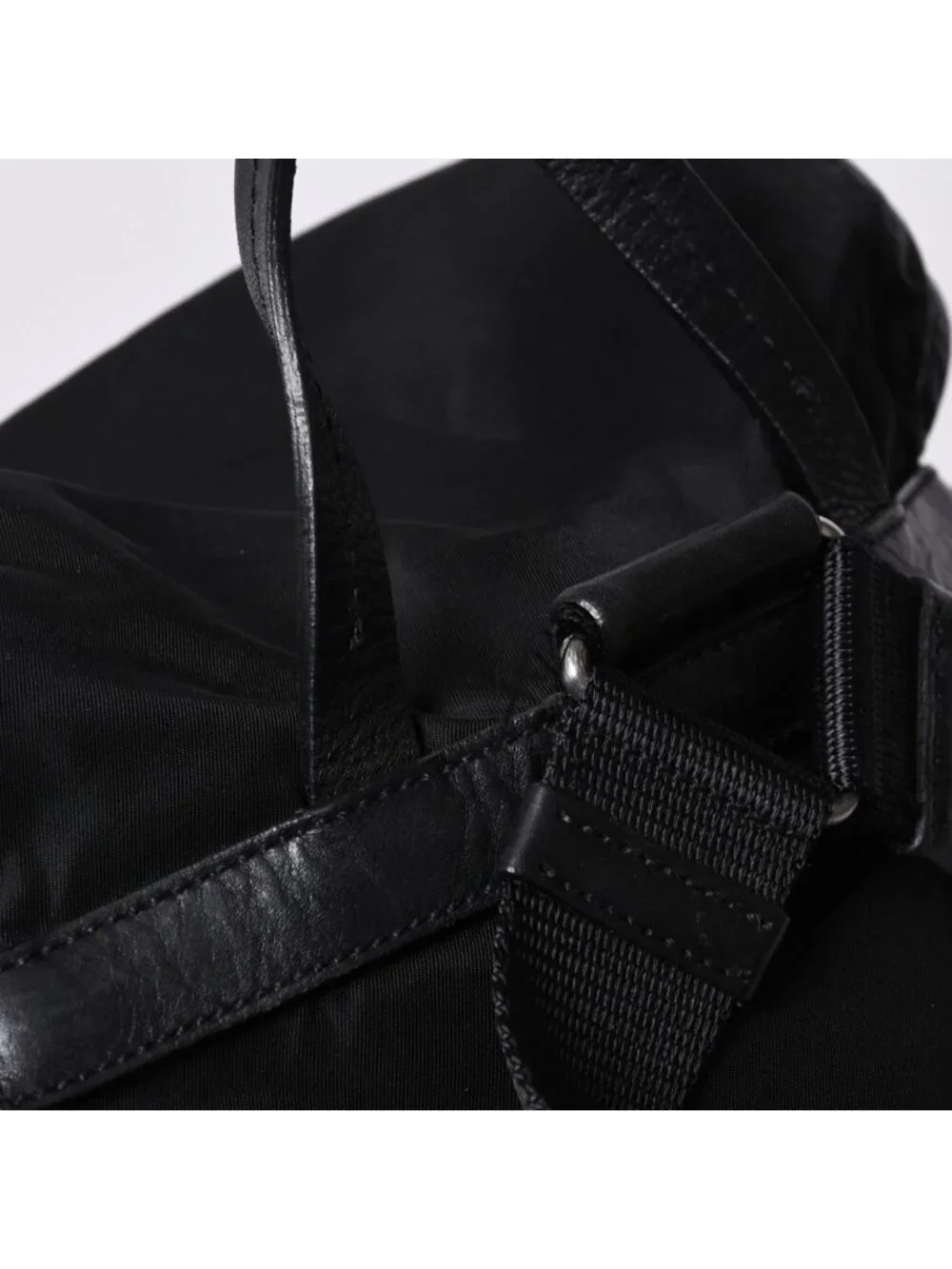 Prada Backpack Re-Nylon Black Nylon Saffiano Leather